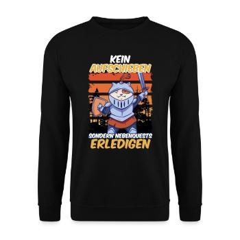 Video Games Kein Aufschieben Nur Nebenquests - Unisex Pullover - Schwarz - Vorne - Alina (178cm) & Michal (187cm)