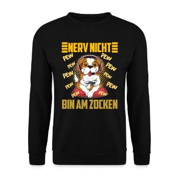 Gaming Hund Nerv nicht bin am Zocken Videospiel - Unisex Pullover - Schwarz - Vorne - Alina (178cm) & Michal (187cm)