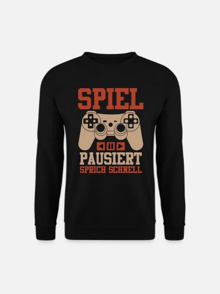 Spiel Pausiert Sprich Schnell Videospiele Konsole - Unisex Pullover - Schwarz
