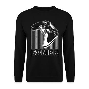 Gamer Gamer Jeux vidéo Contrôleur Console de jeu - Sweat-shirt Unisexe - noir - Devant - Alina (178cm) & Michal (187cm)