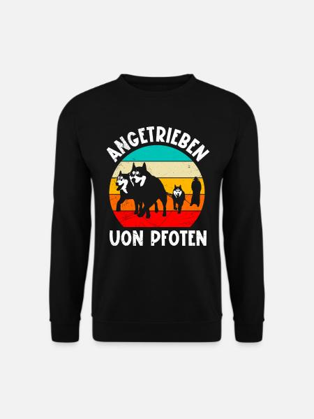 Sibirischer Husky Angetrieben von Pfoten - Unisex Pullover - Schwarz