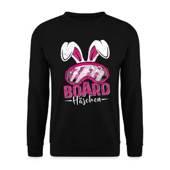 Snowboard Häschen Hasenohren Snowboarderin - Unisex Pullover - Schwarz - Vorne - Alina (178cm) & Michal (187cm)