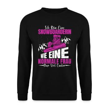 Snowboard Frauen Bin eine Snowboarderin Snowboard - Unisex Pullover - Schwarz - Vorne - Alina (178cm) & Michal (187cm)