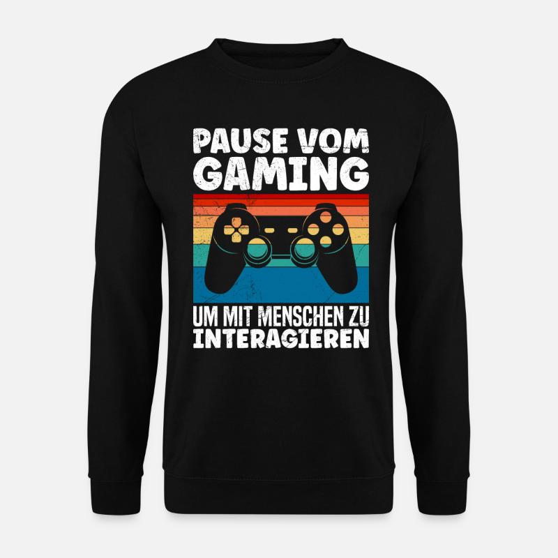 Video Spieler Pause vom Gaming Controller Video - Unisex Pullover - Schwarz