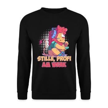 Zocken Stille, Profi am Werk Videospiele - Unisex Pullover - Schwarz - Vorne - Alina (178cm) & Michal (187cm)