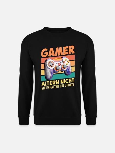 Gamer Altern nicht, Sie Leveln! Retro Gamer - Unisex Pullover - Schwarz