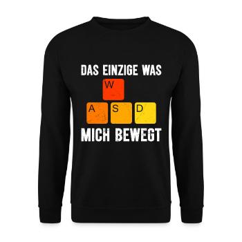 Video Spieler Gaming PC Tastatur Was mich Bewegt - Unisex Pullover - Schwarz - Vorne - Alina (178cm) & Michal (187cm)