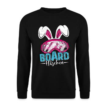 Snowboard Häschen Hasenohren Snowboarderin - Unisex Pullover - Schwarz - Vorne - Alina (178cm) & Michal (187cm)