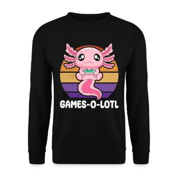 Gambling, Animals, Games-O-Lotl, Video Games, Kids - Unisex Sweatshirt - black - Front - Alina (178cm) & Michal (187cm)