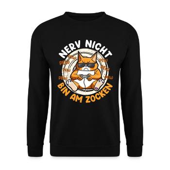 Video Spiele Konsole Nerv Nicht bin am Zocken - Unisex Pullover - Schwarz - Vorne - Alina (178cm) & Michal (187cm)