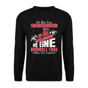 Snowboard Frauen Bin eine Snowboarderin Snowboard - Unisex Pullover - Schwarz - Vorne - Alina (178cm) & Michal (187cm)