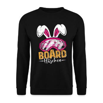 Snowboard Häschen Hasenohren Snowboarderin - Unisex Pullover - Schwarz - Vorne - Alina (178cm) & Michal (187cm)