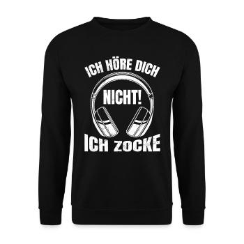 Video Spiele Kann Dich Nicht Hören Ich Zocke - Unisex Pullover - Schwarz - Vorne - Alina (178cm) & Michal (187cm)