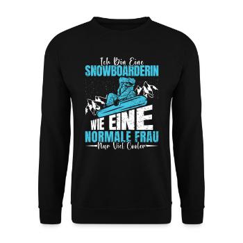 Snowboard Frauen Bin eine Snowboarderin Snowboard - Unisex Pullover - Schwarz - Vorne - Alina (178cm) & Michal (187cm)
