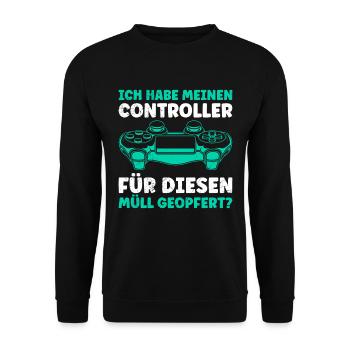 Gaming Got my controller for this garbage - Unisex Sweatshirt - black - Front - Alina (178cm) & Michal (187cm)