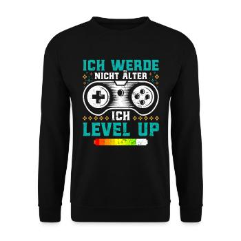 Gamer Ich Werde nicht Älter Ich Level mich Up - Unisex Pullover - Schwarz - Vorne - Alina (178cm) & Michal (187cm)