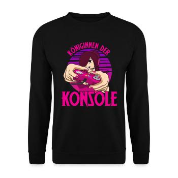 Königinnen der Konsole Zocken Frauen Video Spiel - Unisex Pullover - Schwarz - Vorne - Alina (178cm) & Michal (187cm)