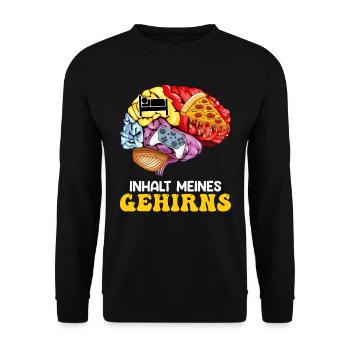 Video Spieler Inhalt meines Gehirns Videospiele - Unisex Pullover - Schwarz - Vorne - Alina (178cm) & Michal (187cm)