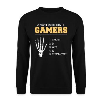 Zocken Gamer Knochenhand Gamers Video Spiel - Unisex Pullover - Schwarz - Vorne - Alina (178cm) & Michal (187cm)