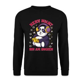 Gaming Panda Nerv Nicht Bin am Zocken Videospiel - Unisex Pullover - Schwarz - Vorne - Alina (178cm) & Michal (187cm)