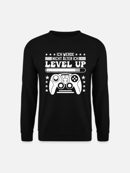Retro Gamer Werde nicht Älter Ich Level auf - Unisex Pullover - Schwarz