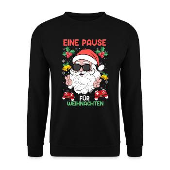 Santa Eine Pause für Weihnachten Video Spieler - Unisex Pullover - Schwarz - Vorne - Alina (178cm) & Michal (187cm)
