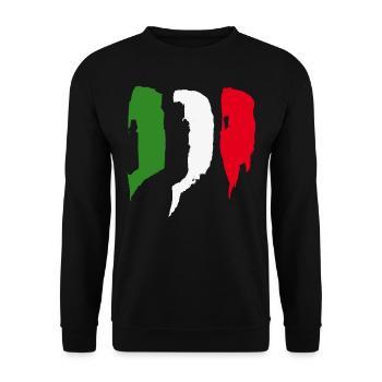 Drapeau de l’Italie - Coups de pinceau - Sweat-shirt Unisexe - noir - Devant - Alina (178cm) & Michal (187cm)