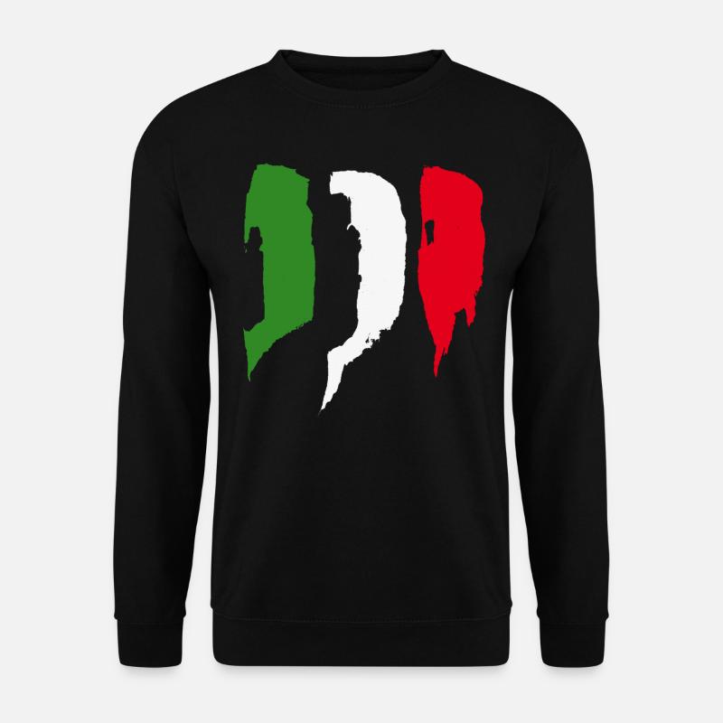 Italy Flag - Brush Strokes - Unisex Sweatshirt - black