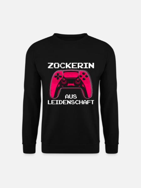 Zockerin aus Leidenschaft Gaming Girls Zocken - Unisex Pullover - Schwarz