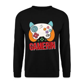 Gamerin Zocken Frauen Gamer Girl Videospiel - Unisex Pullover - Schwarz - Vorne - Alina (178cm) & Michal (187cm)