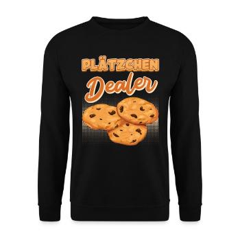 Plätzchen Dealer Backstube Backliebhaber Backen - Unisex Pullover - Schwarz - Vorne - Alina (178cm) & Michal (187cm)