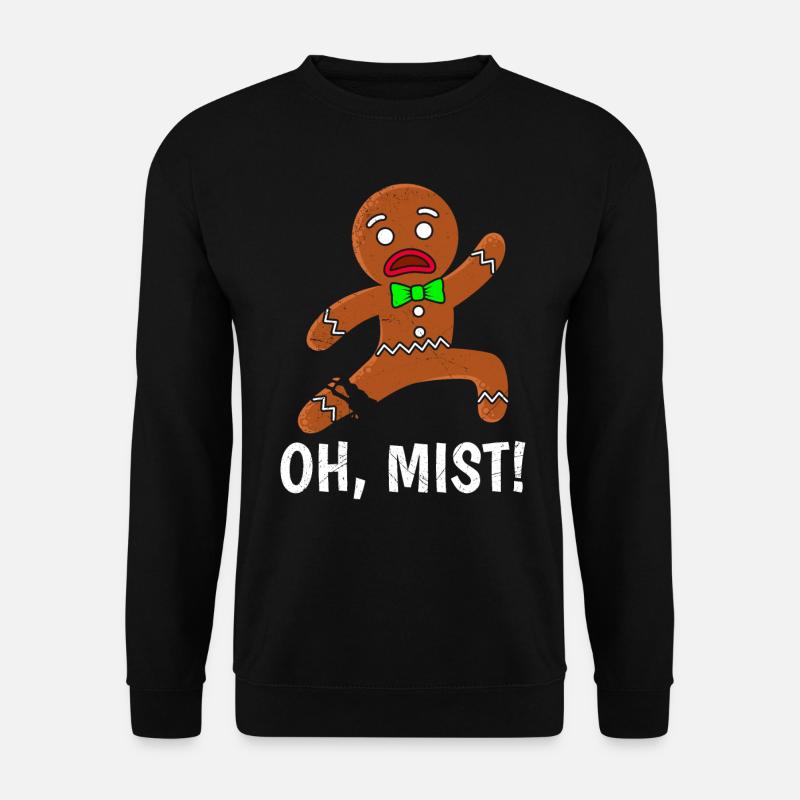 Lebkuchenmann Oh, Mist! Backliebhaber Backfans - Unisex Pullover - Schwarz