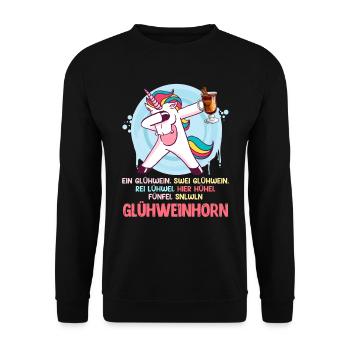 Weihnachtszeit Glühweinhorn Glühweintopf Frauen - Unisex Pullover - Schwarz - Vorne - Alina (178cm) & Michal (187cm)