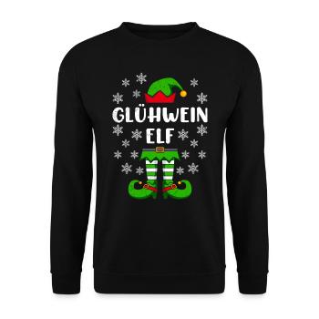 Glühwein Elfe Weihnachtsmarkt Glühweinstand - Unisex Pullover - Schwarz - Vorne - Alina (178cm) & Michal (187cm)