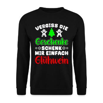 Weihnachten Vergiss die Geschenke Schnek einfach - Unisex Pullover - Schwarz - Vorne - Alina (178cm) & Michal (187cm)