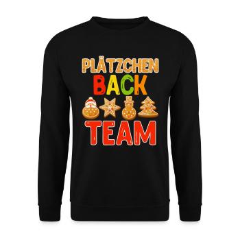 Plätzchen Back Team Backfans Bäckerin Kekse - Unisex Pullover - Schwarz - Vorne - Alina (178cm) & Michal (187cm)