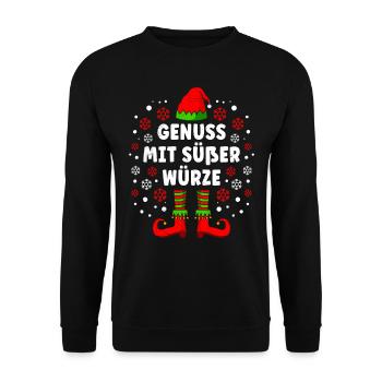 Glühwein Elfe Genuss mit Süßer Würze Glühweinduft - Unisex Pullover - Schwarz - Vorne - Alina (178cm) & Michal (187cm)