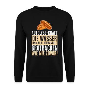 Brotbäcker Autolyse-Kraft Brotbacken wie nie Zuvor - Unisex Pullover - Schwarz - Vorne - Alina (178cm) & Michal (187cm)
