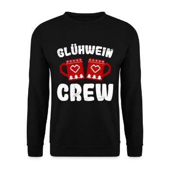 Glühwein Crew Weihnachtsmarkt Glüweintasse - Unisex Pullover - Schwarz - Vorne - Alina (178cm) & Michal (187cm)