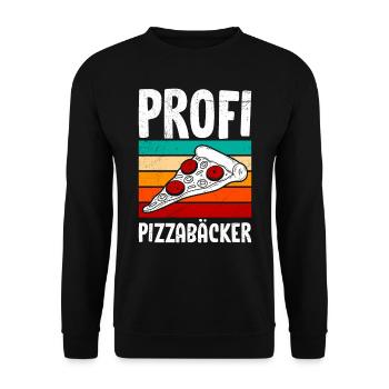 Pizzabacken Profi Pizzabäcker Pizzablech - Unisex Pullover - Schwarz - Vorne - Alina (178cm) & Michal (187cm)