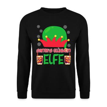 Glühwein Elfe Santa Weihnachtsmarkt - Unisex Pullover - Schwarz - Vorne - Alina (178cm) & Michal (187cm)