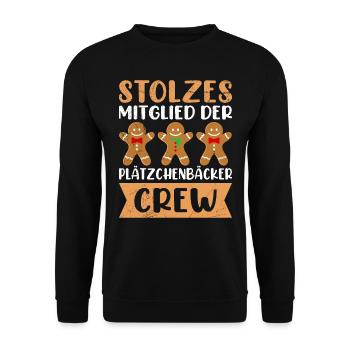 Weihnachtsgebäck Stolzes Mitglied der Plätzchen - Unisex Pullover - Schwarz - Vorne - Alina (178cm) & Michal (187cm)