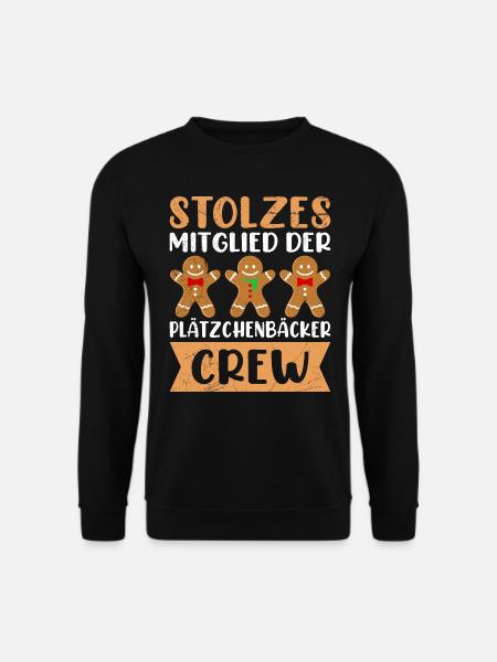 Weihnachtsgebäck Stolzes Mitglied der Plätzchen - Unisex Pullover - Schwarz