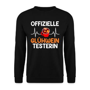 Glühwein Testerin Weihnachtsmarkt Frauen - Unisex Pullover - Schwarz - Vorne - Alina (178cm) & Michal (187cm)