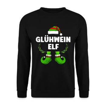 Glühwein Elfe Weihnachtsmarkt Glühweinstand - Unisex Pullover - Schwarz - Vorne - Alina (178cm) & Michal (187cm)