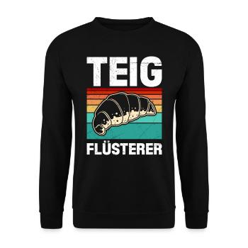 Teigflüsterer Backliebhaber Backen Backstube - Unisex Pullover - Schwarz - Vorne - Alina (178cm) & Michal (187cm)