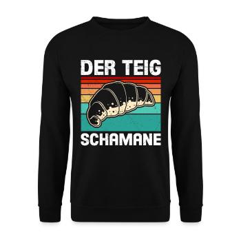 Bäcker Der Teig Schamane Backfans Backen - Unisex Pullover - Schwarz - Vorne - Alina (178cm) & Michal (187cm)