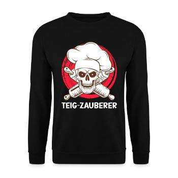 Teig Zauberer Backfans Backen Teigflüsterer - Unisex Pullover - Schwarz - Vorne - Alina (178cm) & Michal (187cm)