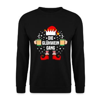 Weihnachten Die Glühwein Gang Punsch - Unisex Pullover - Schwarz - Vorne - Alina (178cm) & Michal (187cm)
