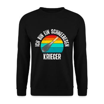 Backfans Ich bin ein Schneebesen Krieger Backen - Unisex Pullover - Schwarz - Vorne - Alina (178cm) & Michal (187cm)